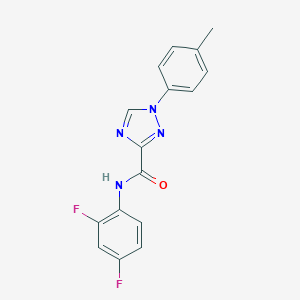 molecular formula C16H12F2N4O B278929 N-(2,4-difluorophenyl)-1-(4-methylphenyl)-1H-1,2,4-triazole-3-carboxamide 