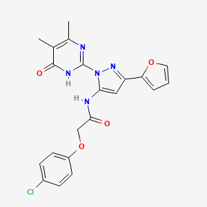 2-(4-Chlorophenoxy)-N-(1-(4,5-dimethyl-6-oxo-1,6-dihydropyrimidin-2-yl)-3-(furan-2-yl)-1H-pyrazol-5-yl)acetamide