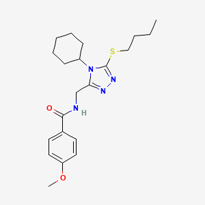 N-((5-(butylthio)-4-cyclohexyl-4H-1,2,4-triazol-3-yl)methyl)-4-methoxybenzamide