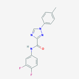 molecular formula C16H12F2N4O B278931 N-(3,4-difluorophenyl)-1-(4-methylphenyl)-1H-1,2,4-triazole-3-carboxamide 