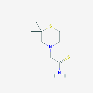 molecular formula C8H16N2S2 B2789327 2-(2,2-Dimethylthiomorpholin-4-yl)ethanethioamide CAS No. 1602140-10-2