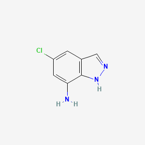 molecular formula C7H6ClN3 B2789330 5-Chloro-1H-indazol-7-amine CAS No. 221681-89-6
