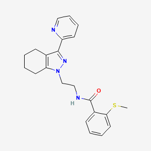2-(methylthio)-N-(2-(3-(pyridin-2-yl)-4,5,6,7-tetrahydro-1H-indazol-1-yl)ethyl)benzamide