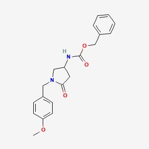 molecular formula C20H22N2O4 B2789342 Benzyl N-{1-[(4-methoxyphenyl)methyl]-5-oxopyrrolidin-3-yl}carbamate CAS No. 2365419-31-2