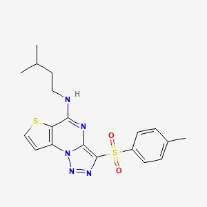 molecular formula C19H21N5O2S2 B2789345 N-isopentyl-3-tosylthieno[2,3-e][1,2,3]triazolo[1,5-a]pyrimidin-5-amine CAS No. 892732-16-0