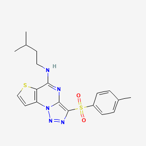 10-(4-methylbenzenesulfonyl)-N-(3-methylbutyl)-5-thia-1,8,11,12-tetraazatricyclo[7.3.0.0^{2,6}]dodeca-2(6),3,7,9,11-pentaen-7-amine