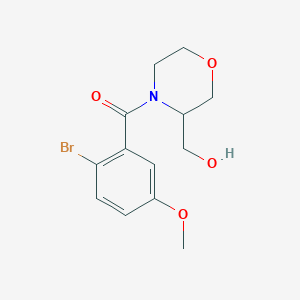 molecular formula C13H16BrNO4 B2789350 (2-Bromo-5-methoxyphenyl)(3-(hydroxymethyl)morpholino)methanone CAS No. 1421524-40-4