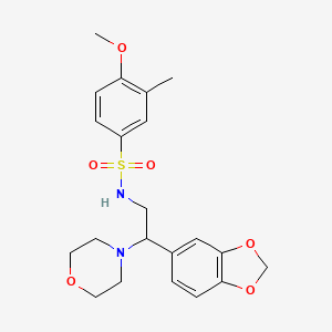 N-(2-(benzo[d][1,3]dioxol-5-yl)-2-morpholinoethyl)-4-methoxy-3-methylbenzenesulfonamide