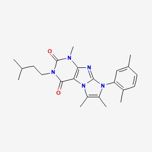 molecular formula C23H29N5O2 B2789355 6-(2,5-Dimethylphenyl)-4,7,8-trimethyl-2-(3-methylbutyl)purino[7,8-a]imidazole-1,3-dione CAS No. 904372-43-6