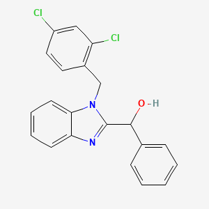 molecular formula C21H16Cl2N2O B2789357 (1-(2,4-dichlorobenzyl)-1H-benzo[d]imidazol-2-yl)(phenyl)methanol CAS No. 708996-64-9