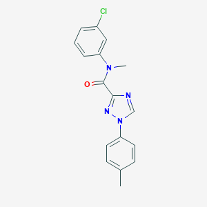 molecular formula C17H15ClN4O B278936 N-(3-chlorophenyl)-N-methyl-1-(4-methylphenyl)-1H-1,2,4-triazole-3-carboxamide 