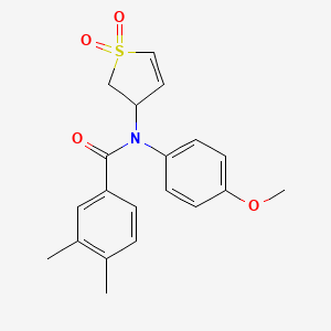 molecular formula C20H21NO4S B2789366 N-(1,1-dioxido-2,3-dihydrothiophen-3-yl)-N-(4-methoxyphenyl)-3,4-dimethylbenzamide CAS No. 863023-01-2