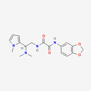 molecular formula C18H22N4O4 B2789368 N1-(benzo[d][1,3]dioxol-5-yl)-N2-(2-(dimethylamino)-2-(1-methyl-1H-pyrrol-2-yl)ethyl)oxalamide CAS No. 1049480-43-4