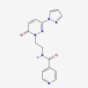 molecular formula C15H14N6O2 B2789370 N-(2-(6-oxo-3-(1H-pyrazol-1-yl)pyridazin-1(6H)-yl)ethyl)isonicotinamide CAS No. 1351622-85-9