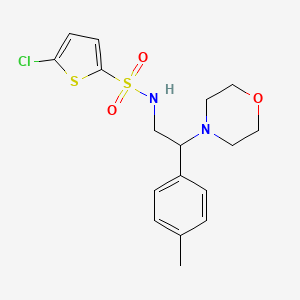 molecular formula C17H21ClN2O3S2 B2789378 5-chloro-N-(2-morpholino-2-(p-tolyl)ethyl)thiophene-2-sulfonamide CAS No. 899955-63-6