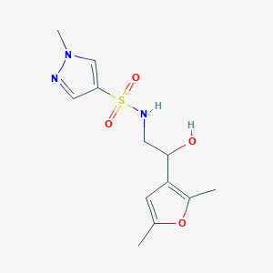 molecular formula C12H17N3O4S B2789379 N-(2-(2,5-dimethylfuran-3-yl)-2-hydroxyethyl)-1-methyl-1H-pyrazole-4-sulfonamide CAS No. 2319789-10-9