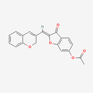 molecular formula C20H14O5 B2789384 (Z)-2-((2H-chromen-3-yl)methylene)-3-oxo-2,3-dihydrobenzofuran-6-yl acetate CAS No. 859665-43-3