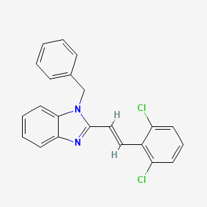 molecular formula C22H16Cl2N2 B2789387 1-benzyl-2-[(E)-2-(2,6-dichlorophenyl)ethenyl]benzimidazole CAS No. 400077-17-0