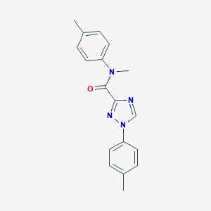 molecular formula C18H18N4O B278942 N-methyl-N,1-bis(4-methylphenyl)-1H-1,2,4-triazole-3-carboxamide 