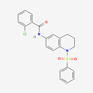 2-chloro-N-(1-(phenylsulfonyl)-1,2,3,4-tetrahydroquinolin-6-yl)benzamide