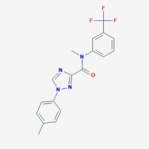 molecular formula C18H15F3N4O B278943 N-methyl-1-(4-methylphenyl)-N-[3-(trifluoromethyl)phenyl]-1H-1,2,4-triazole-3-carboxamide 