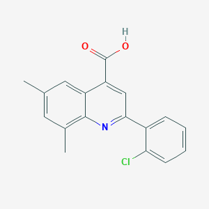 molecular formula C18H14ClNO2 B2789439 2-(2-Chlorophenyl)-6,8-dimethylquinoline-4-carboxylic acid CAS No. 587850-79-1