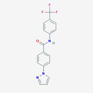 molecular formula C17H12F3N3O B278944 4-(1H-pyrazol-1-yl)-N-[4-(trifluoromethyl)phenyl]benzamide 
