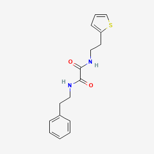 molecular formula C16H18N2O2S B2789441 N1-phenethyl-N2-(2-(thiophen-2-yl)ethyl)oxalamide CAS No. 1206991-93-6