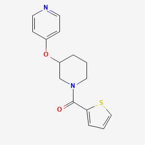 molecular formula C15H16N2O2S B2789458 (3-(Pyridin-4-yloxy)piperidin-1-yl)(thiophen-2-yl)methanone CAS No. 2034618-83-0