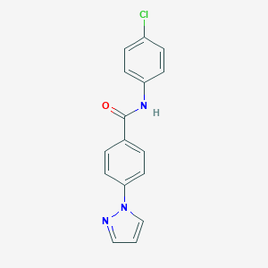 molecular formula C16H12ClN3O B278946 N-(4-chlorophenyl)-4-(1H-pyrazol-1-yl)benzamide 