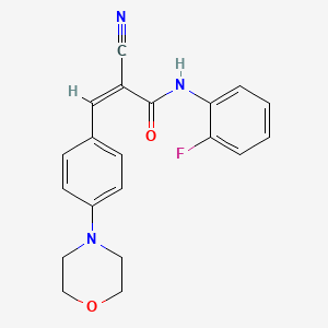 molecular formula C20H18FN3O2 B2789464 (Z)-2-Cyano-N-(2-fluorophenyl)-3-(4-morpholin-4-ylphenyl)prop-2-enamide CAS No. 766534-48-9