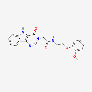 molecular formula C21H20N4O4 B2789466 N-(2-(2-methoxyphenoxy)ethyl)-2-(4-oxo-4,5-dihydro-3H-pyrimido[5,4-b]indol-3-yl)acetamide CAS No. 1207049-37-3