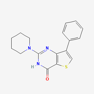 molecular formula C17H17N3OS B2789469 7-phenyl-2-piperidin-1-ylthieno[3,2-d]pyrimidin-4(3H)-one CAS No. 1708251-33-5