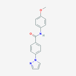 molecular formula C17H15N3O2 B278947 N-(4-methoxyphenyl)-4-(1H-pyrazol-1-yl)benzamide 