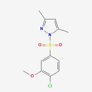 molecular formula C12H13ClN2O3S B2789485 1-(4-Chloro-3-methoxy-benzenesulfonyl)-3,5-dimethyl-1H-pyrazole CAS No. 478788-85-1