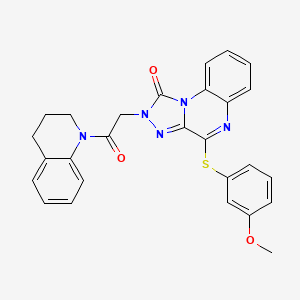 molecular formula C27H23N5O3S B2789487 2-(2-(3,4-dihydroquinolin-1(2H)-yl)-2-oxoethyl)-4-((3-methoxyphenyl)thio)-[1,2,4]triazolo[4,3-a]quinoxalin-1(2H)-one CAS No. 1111417-51-6