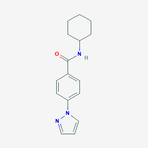 molecular formula C16H19N3O B278950 N-cyclohexyl-4-(1H-pyrazol-1-yl)benzamide 