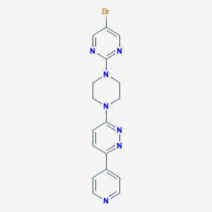 molecular formula C17H16BrN7 B2789502 3-[4-(5-Bromopyrimidin-2-yl)piperazin-1-yl]-6-pyridin-4-ylpyridazine CAS No. 2380097-64-1
