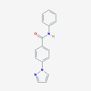 molecular formula C16H13N3O B278951 N-phenyl-4-(1H-pyrazol-1-yl)benzamide 
