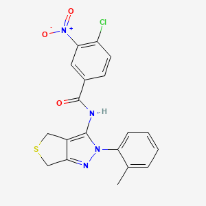 4-chloro-N-[2-(2-methylphenyl)-4,6-dihydrothieno[3,4-c]pyrazol-3-yl]-3-nitrobenzamide