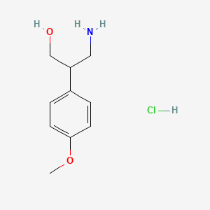 molecular formula C10H16ClNO2 B2789513 (R)-3-Amino-2-(4-methoxy-phenyl)-propan-1-ol hydrochloride CAS No. 1280721-66-5