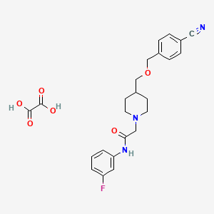 2-(4-(((4-cyanobenzyl)oxy)methyl)piperidin-1-yl)-N-(3-fluorophenyl)acetamide oxalate