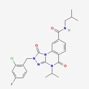 2-(2-chloro-4-fluorobenzyl)-N-isobutyl-4-isopropyl-1,5-dioxo-1,2,4,5-tetrahydro-[1,2,4]triazolo[4,3-a]quinazoline-8-carboxamide