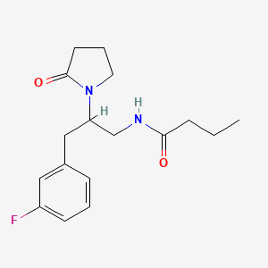 molecular formula C17H23FN2O2 B2789532 N-(3-(3-fluorophenyl)-2-(2-oxopyrrolidin-1-yl)propyl)butyramide CAS No. 1421467-35-7