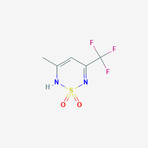 molecular formula C5H5F3N2O2S B2789533 3-Methyl-5-(trifluoromethyl)-2H-1,2,6-thiadiazine-1,1-dione CAS No. 1011396-95-4
