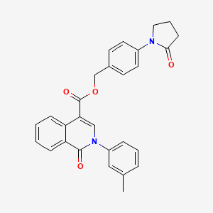 molecular formula C28H24N2O4 B2789540 4-(2-Oxopyrrolidin-1-yl)benzyl 1-oxo-2-(m-tolyl)-1,2-dihydroisoquinoline-4-carboxylate CAS No. 1226431-23-7