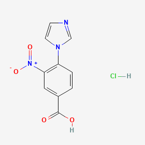 molecular formula C10H8ClN3O4 B2789541 4-(1H-imidazol-1-yl)-3-nitrobenzoic acid hydrochloride CAS No. 1171571-17-7
