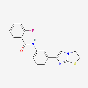 N-(3-(2,3-dihydroimidazo[2,1-b]thiazol-6-yl)phenyl)-2-fluorobenzamide