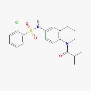 B2789546 2-chloro-N-(1-isobutyryl-1,2,3,4-tetrahydroquinolin-6-yl)benzenesulfonamide CAS No. 1005293-52-6