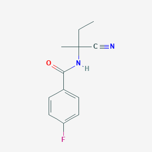 molecular formula C12H13FN2O B2789551 N-(1-cyano-1-methylpropyl)-4-fluorobenzamide CAS No. 1248388-16-0